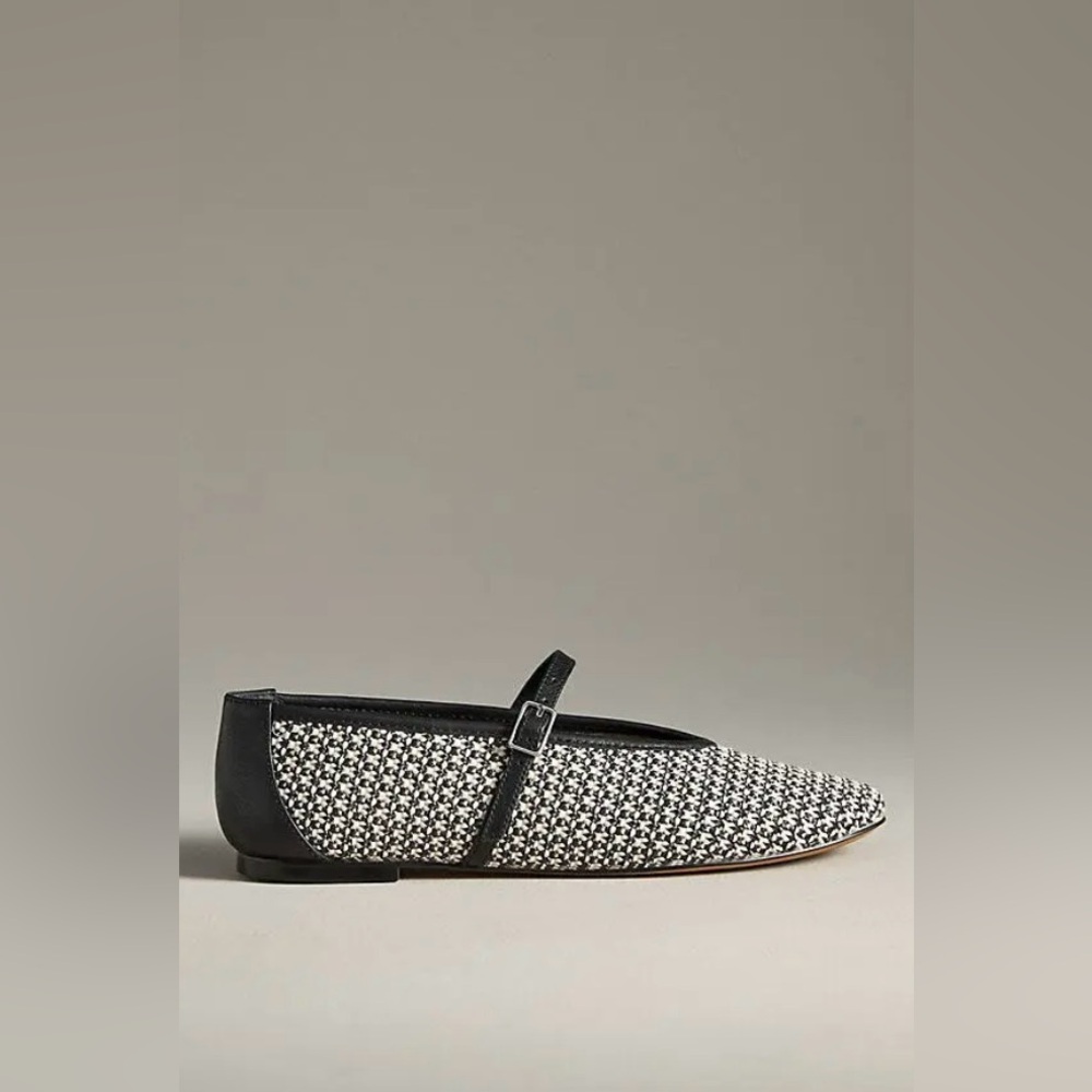 Anthropologie Silent D Havens Mary Jane Flats in Black & White Pattern